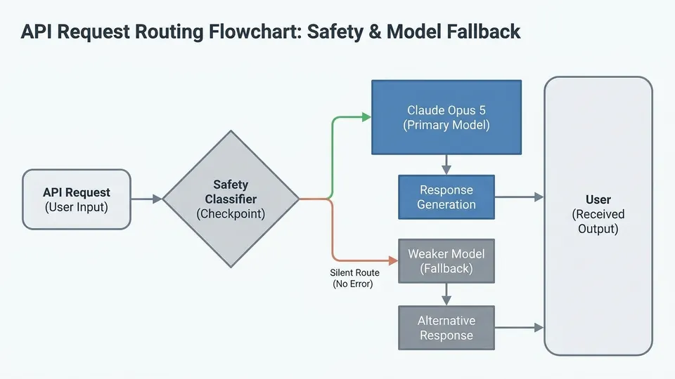 Infographic: Claude Opus 5: The Silent Fallback Security Risk