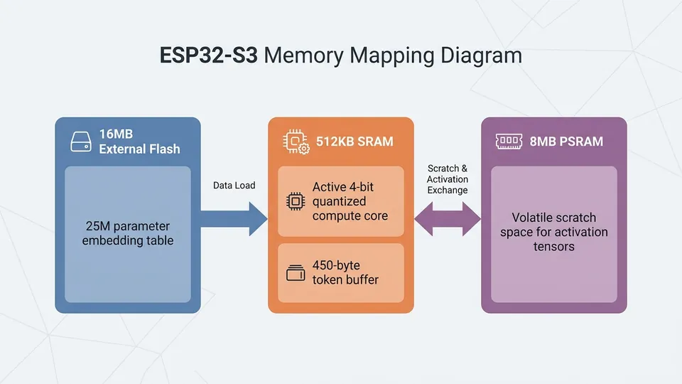 Infographic: How to Run a 28.9M Parameter LLM on an $8 ESP32-S3