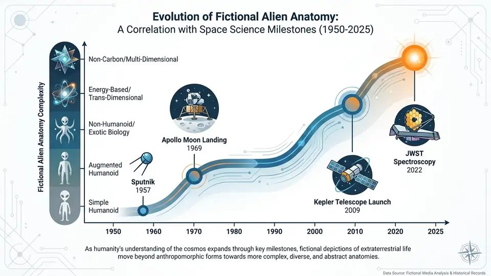 Infographic: Fictional Alien Biology as a Mirror of Human Science