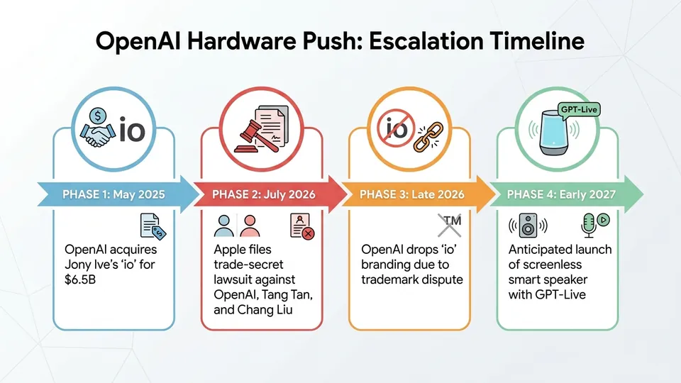 Infographic: OpenAI's $6.5B Hardware Gamble and the Apple Lawsuit