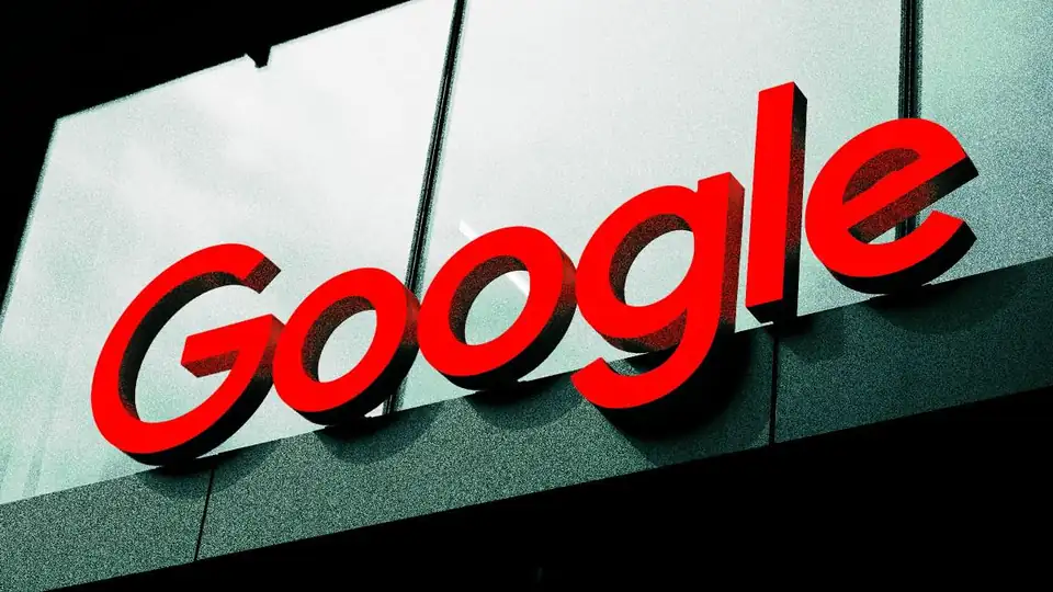 The Google logo on a building exterior, representing the tech giant's influential role in licensing agreements that are reshaping access to the open web.
